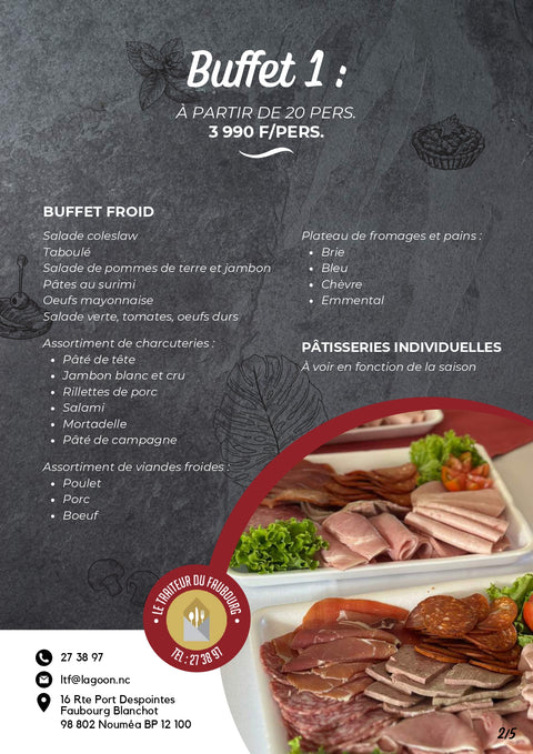 Buffet 1 - Buffet Froid + Pâtisseries individuelles